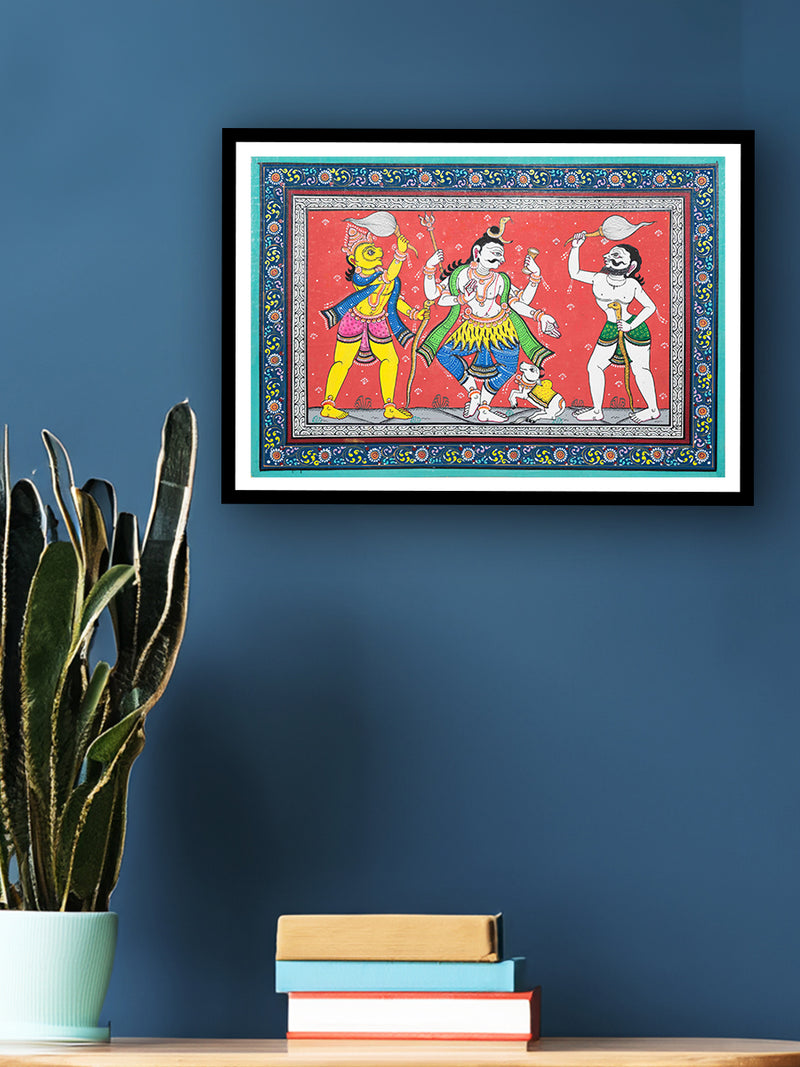 Colors in Motion: The Mystique of Colorful ShivTandav Pattachitra Painting ready for acquisition.