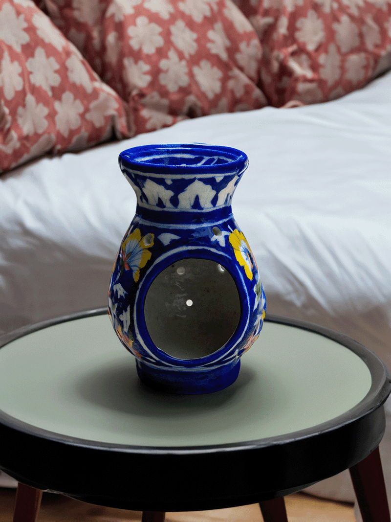 Purchase Twilight Whispers: Tealight Radiance Blue Pottery By Gopal Saini