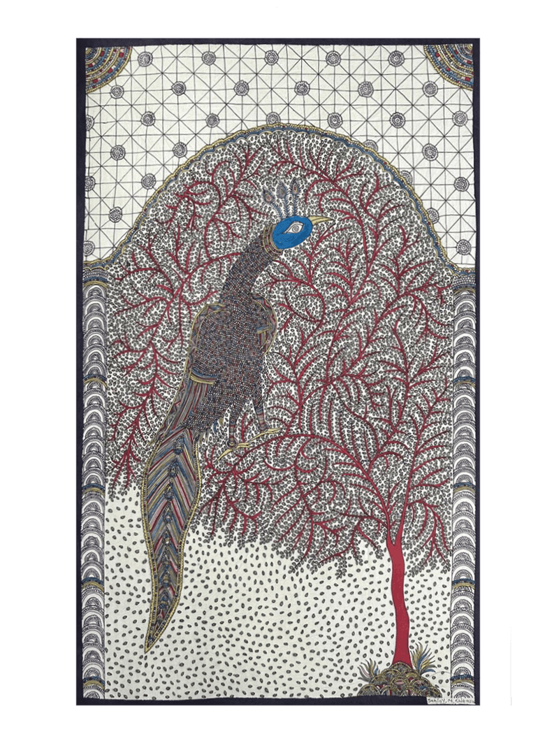The Peacock in Sanjay Chittara's Mata Ni Pachedi Painting for Sale