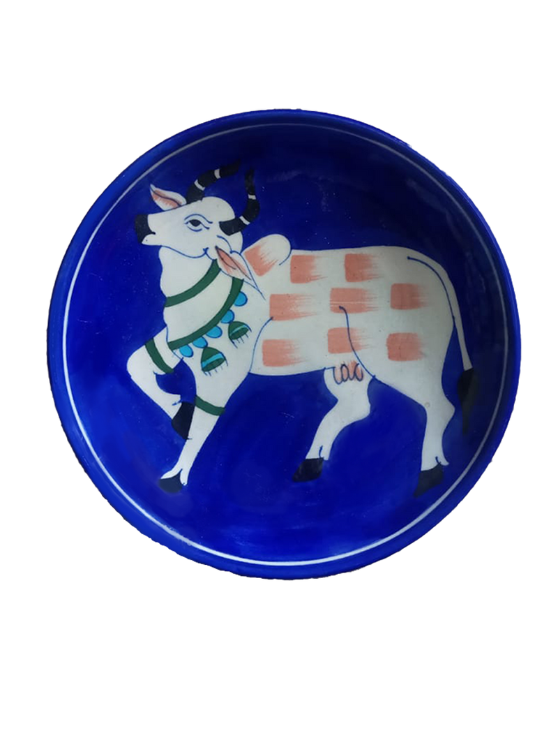 Shop for Fusion of ritual symbolism with artistic allure in Blue Pottery Plates by Vikram Singh Kharol