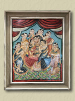 Shop Celestial Harmony: Lord Krishna's grace with his consorts Mysore  painting 