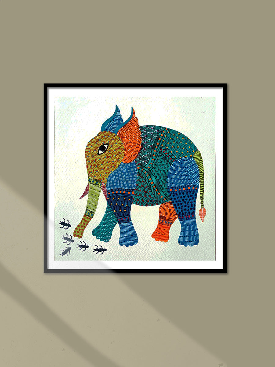 Shop  Elephant and ants in Gond by Kailash Pradhan