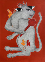 Buy Abstract Monkey Gond painting by Venkat Shyam