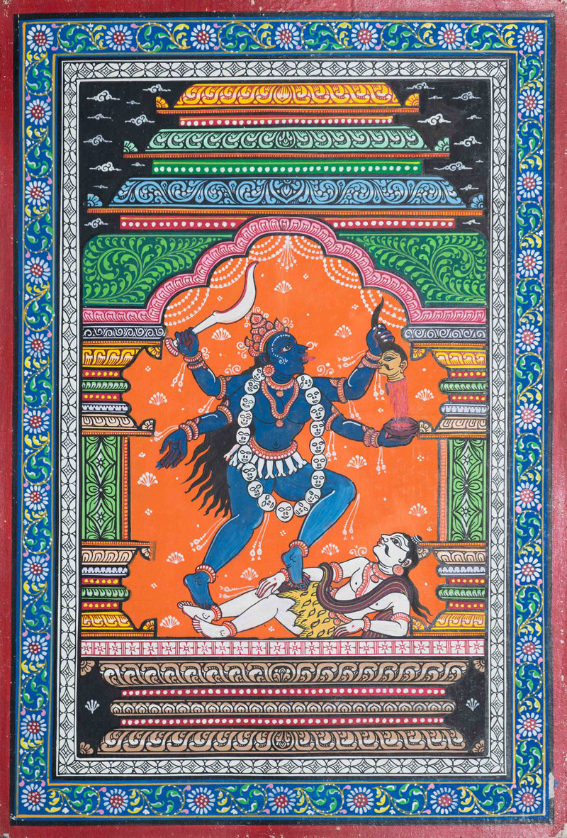 We are currently offering a special sale on the captivating Mandapa Pattachitra painting showcasing Maa Kali's Roudra Roop.