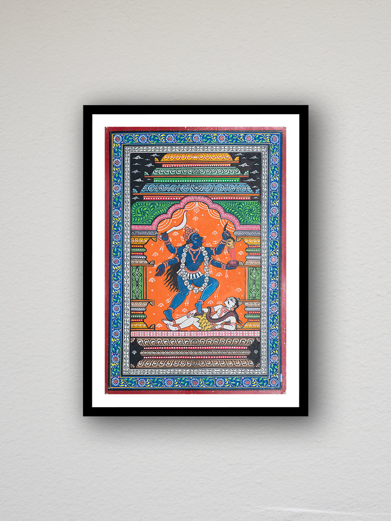 The exquisite Mandapa Pattachitra painting depicting Maa Kali's Roudra Roop is available for purchase.