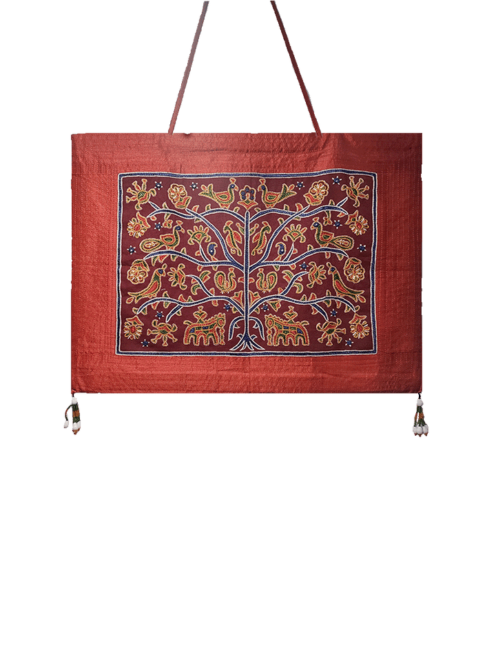The Essence of Indian Folklore: The Kutch Embroidery Wall Tapestry by Rakhi Soni Jayeshbhai Thumbnail