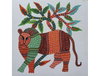 Patterns of majesty: Feral tapestry of Gond artwork - Buy now!