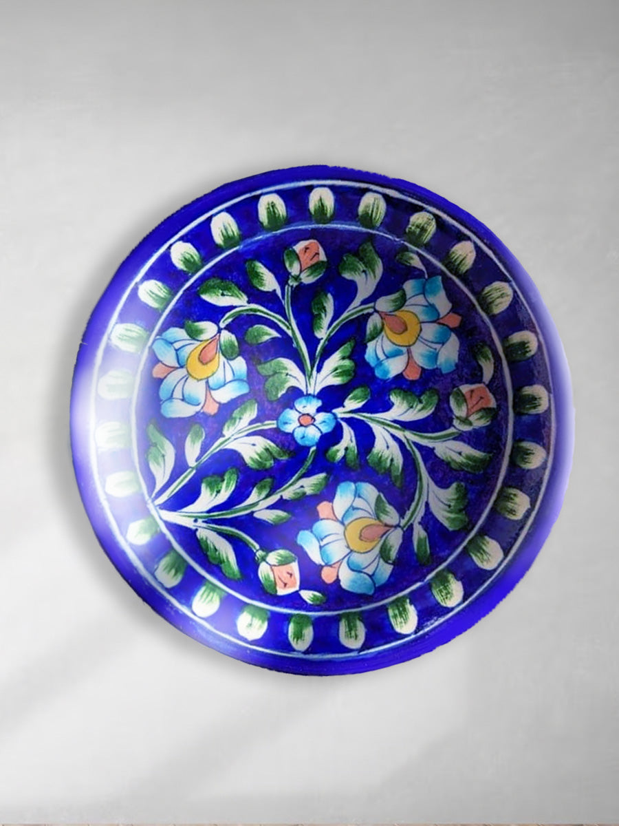 Buy Representation of impactful feelings in Blue Pottery Plates by Vikram Singh Kharol