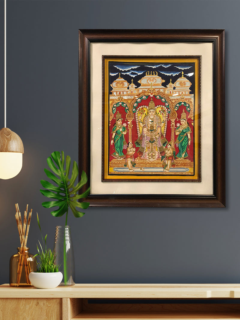 Shop Eternal Devotion: Lord Vishnu's Opulent Abode Mysore painting 