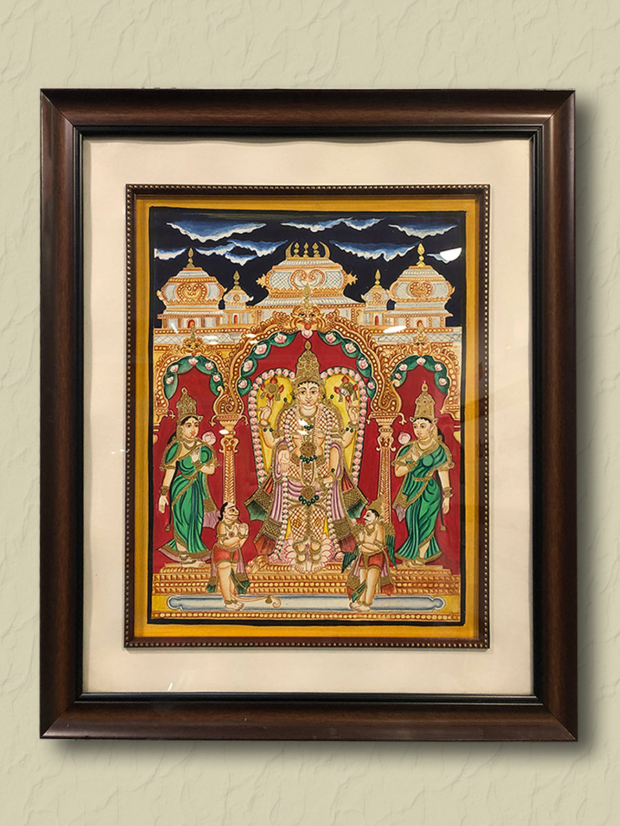 Eternal Devotion: Lord Vishnu's Opulent Abode Mysore  painting by Hemalatha B for sale
