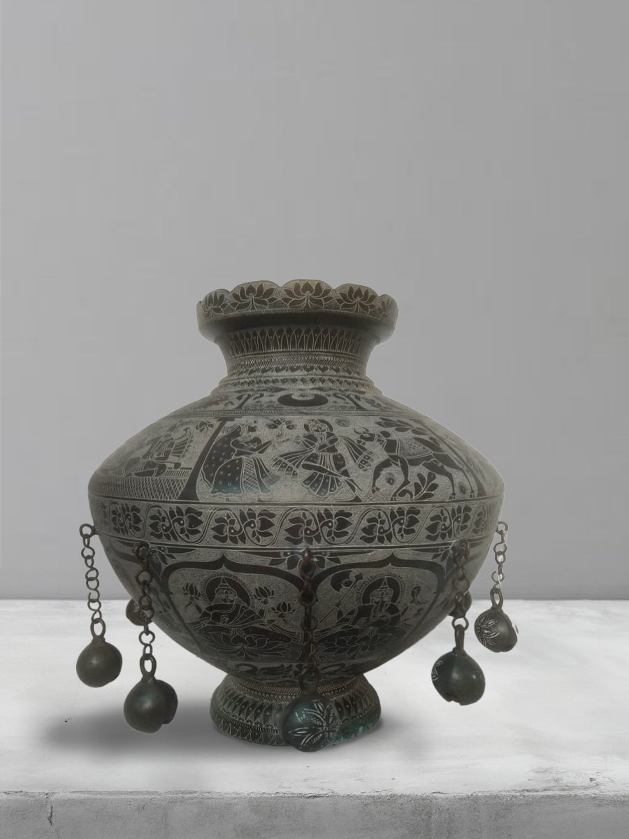 Oxidised Pot Brass Work by Pannalal Soni  for Sale