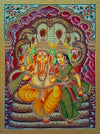 A Symphony of Divine Colors, Ganesh Lakshmi: Pankaj Kumar's Usta Miniature Painting