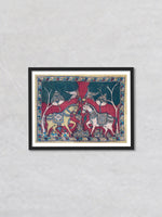 Regal Equilibrium: A Majestic Kalamkari Portrait of Royal Horses by Siva Reddy - for sell 