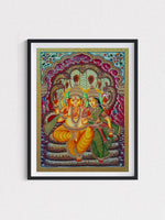 A Symphony of Divine Colors, Ganesh Lakshmi: Pankaj Kumar's Usta Miniature Painting
