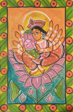 buy Transcendent Bliss in the Serene Abundance, Bengal Pattachitra painting by Manoranjan Chitrakar