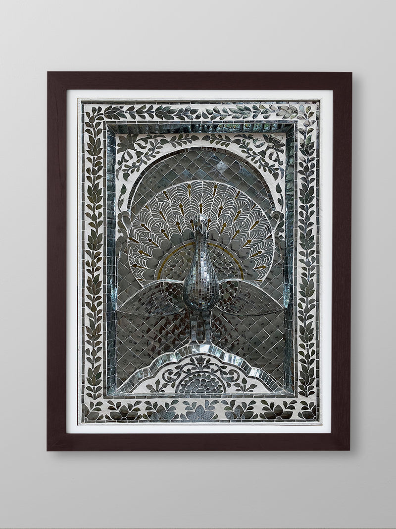 Eternal Splendor: The Intricate Thikri Glass Plumage by Vinayak Art Glass inlay Handicrafts for sale