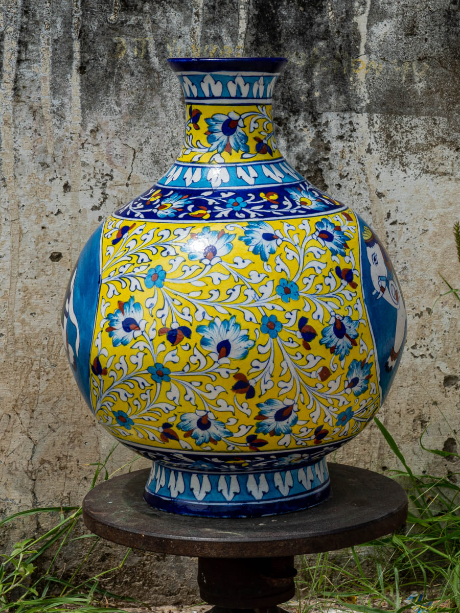 Majestic Symbiosis Where Regality and Imagination Meets, Blue Pottery By Gopal Saini for sale