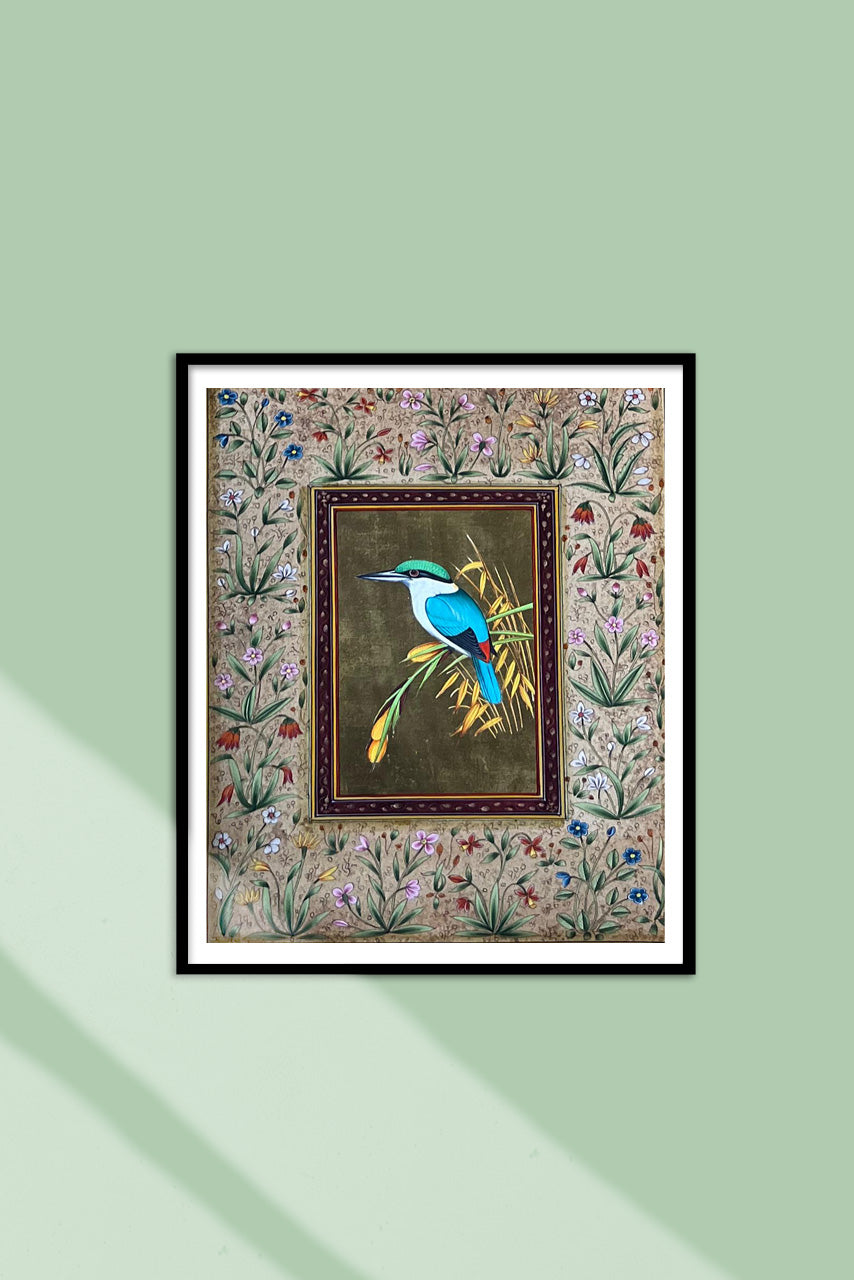 Shop The Tranquil Kingfisher in Mughal Miniature by Mohan Prajapati