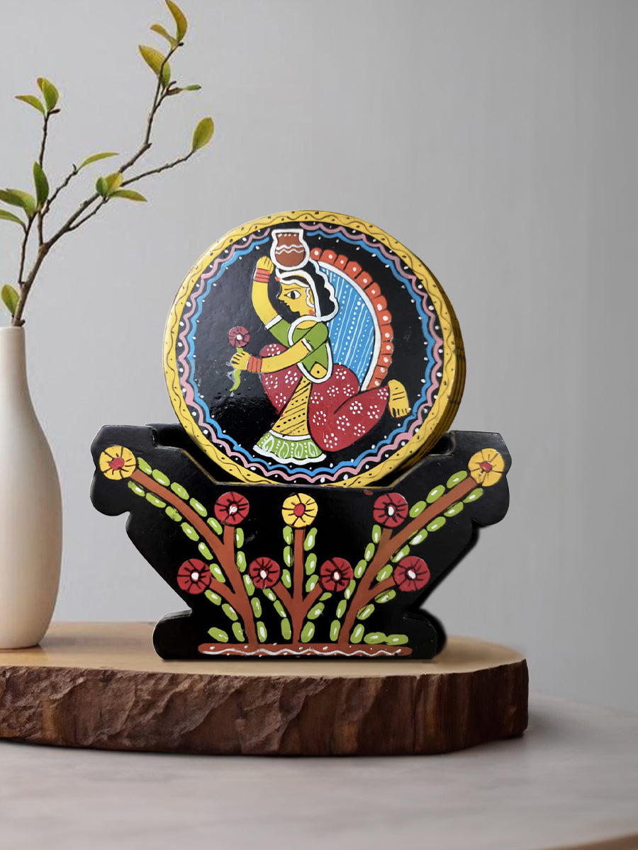 Versatile positions of womenfolk: Tikuli coaster art by Ashok Kumar for Sale