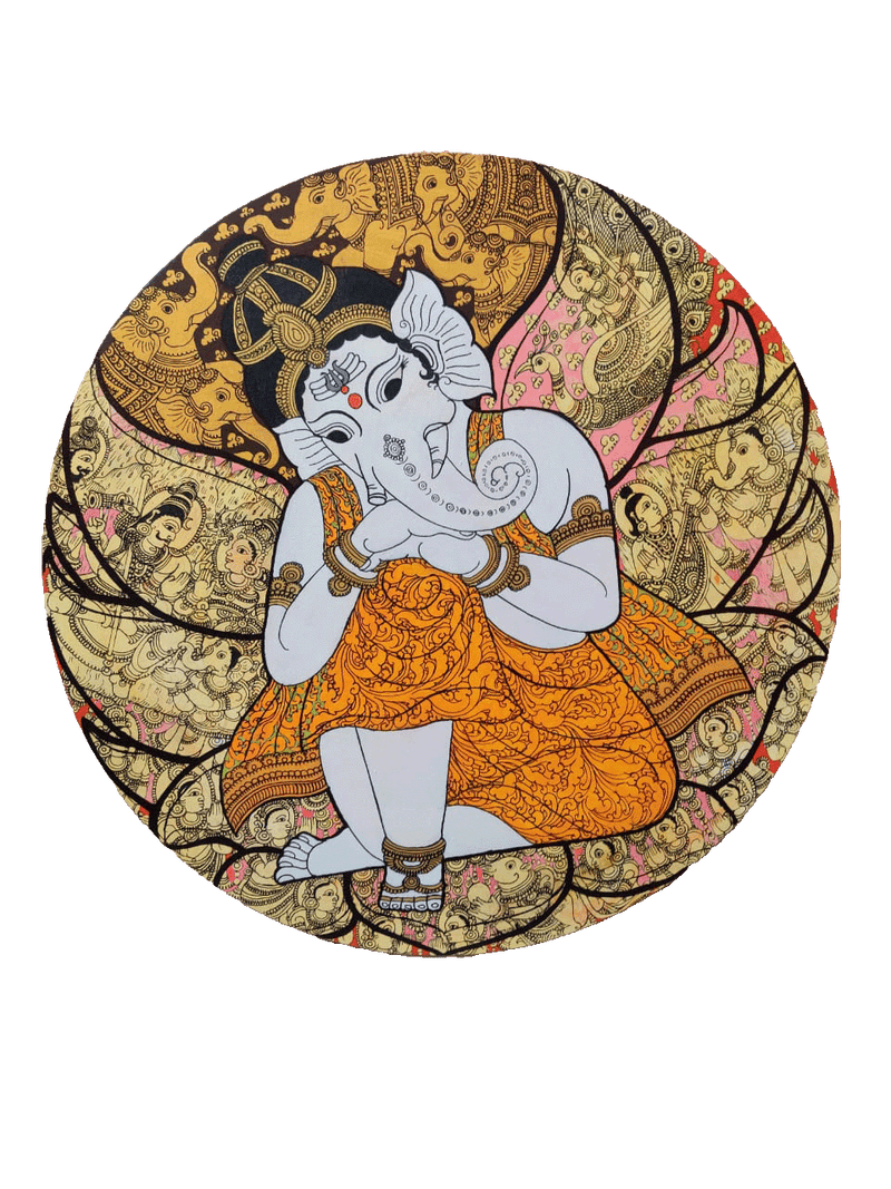 Lord Ganesh Kalamkari Cloth Painting
