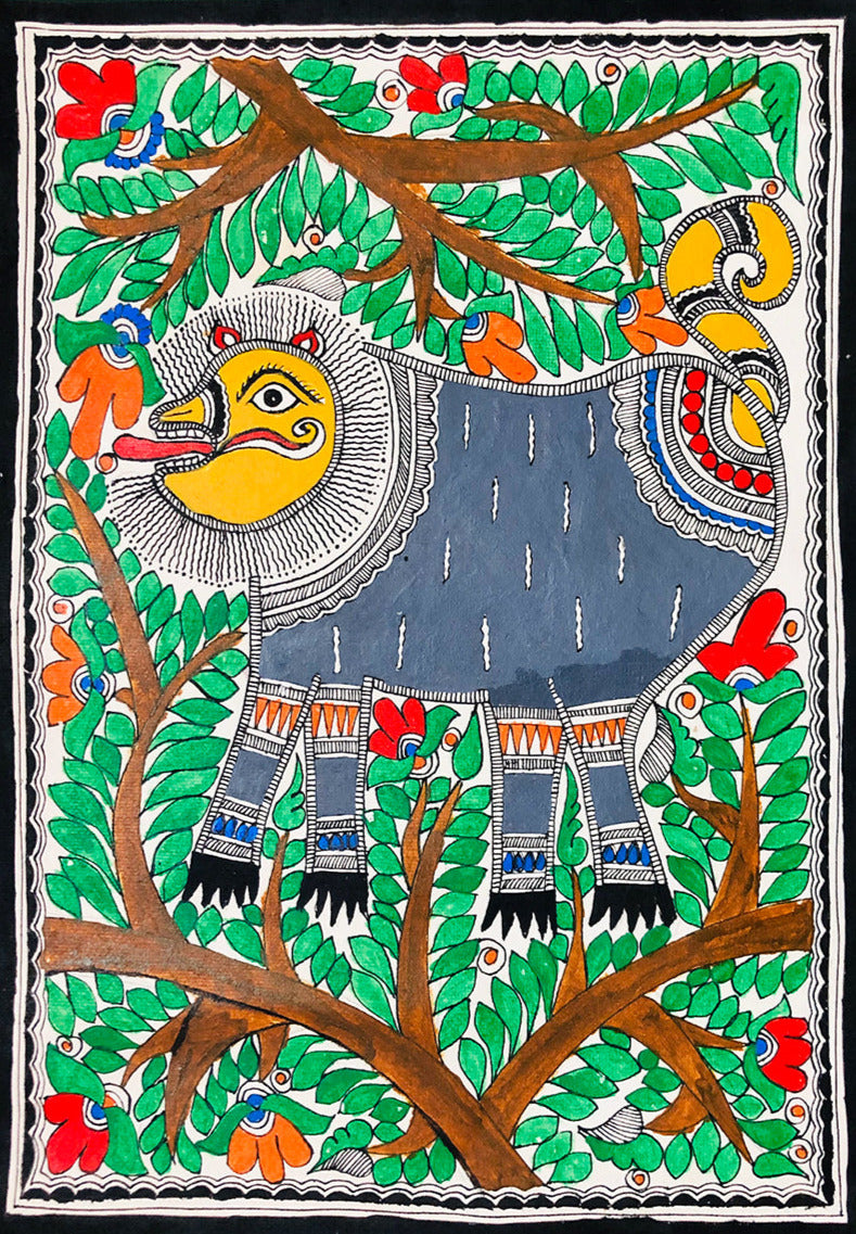 Buy Guardian Spirit, Madhubani Painting by Ambika Devi