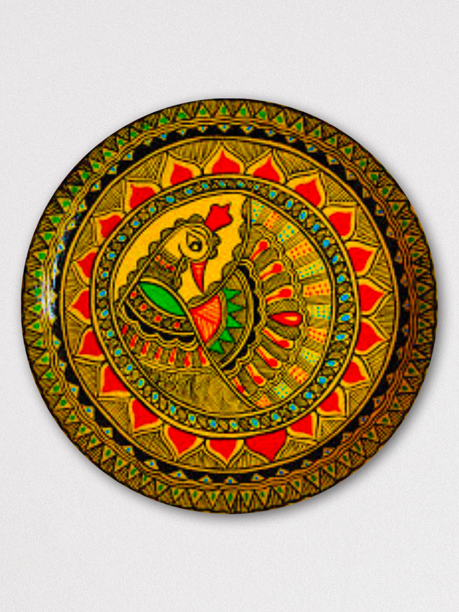 Peacock  Madhubani Plate Art Wall Plates for Sale