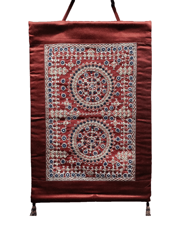 Assorted Marvel: Rakhi Soni Jayeshbhai's Beaded Kutch Embroidery Wall Tapestry Thumbnail