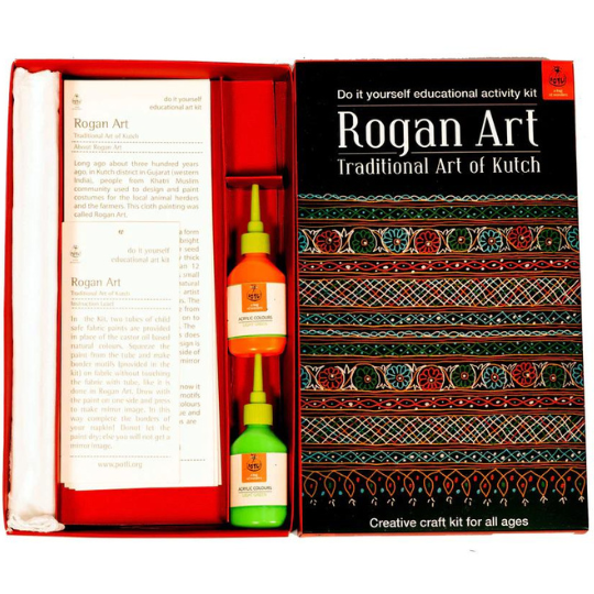 POTLI DIY Educational Colouring Kit - Rogan Art of Kutch for Young Artists (5 Years +)