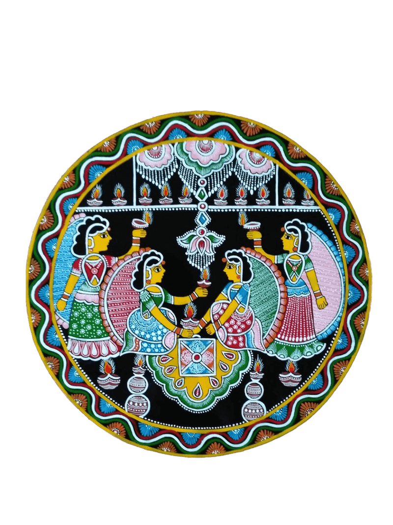 Buy Diwali Tikuli round Wall Plates