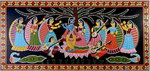 Order Online Gathering of Radha-Krishna with Gopis in Tikuli paintings by Ashok Kumar