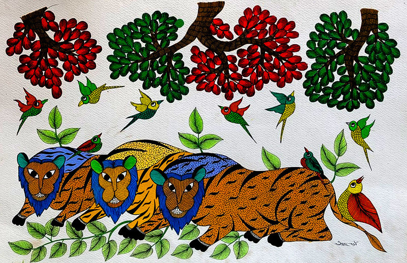  Buy Tiger Gond Artwork from madhya pradesh