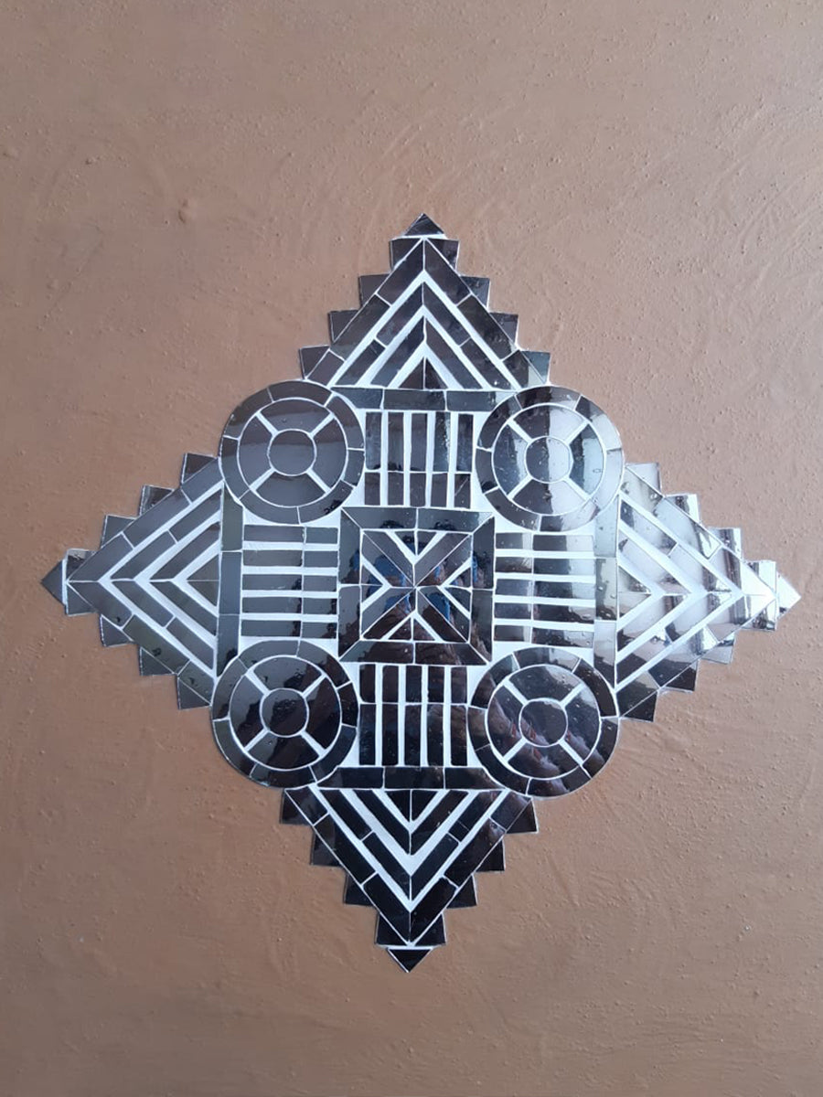 Mandana Art Transformed through Thikri Glasswork by Happy Kumaw