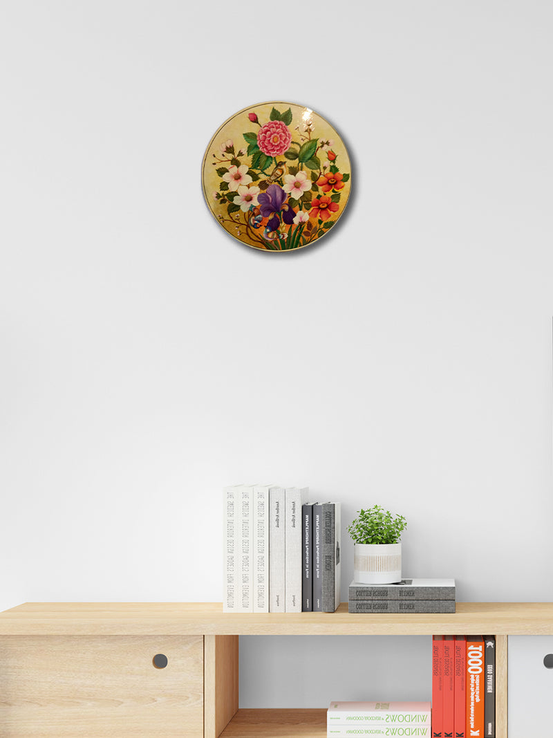 Experience the blossoming beauty of our handcrafted Paper Mache Floral Designer Wall Plates. Buy now to adorn your walls with enchanting artistry.