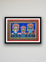Transcendental Marvels: Colourful Jaganannath in Gajannath Bhes Pattachitra on a canvas by Apindra Swain