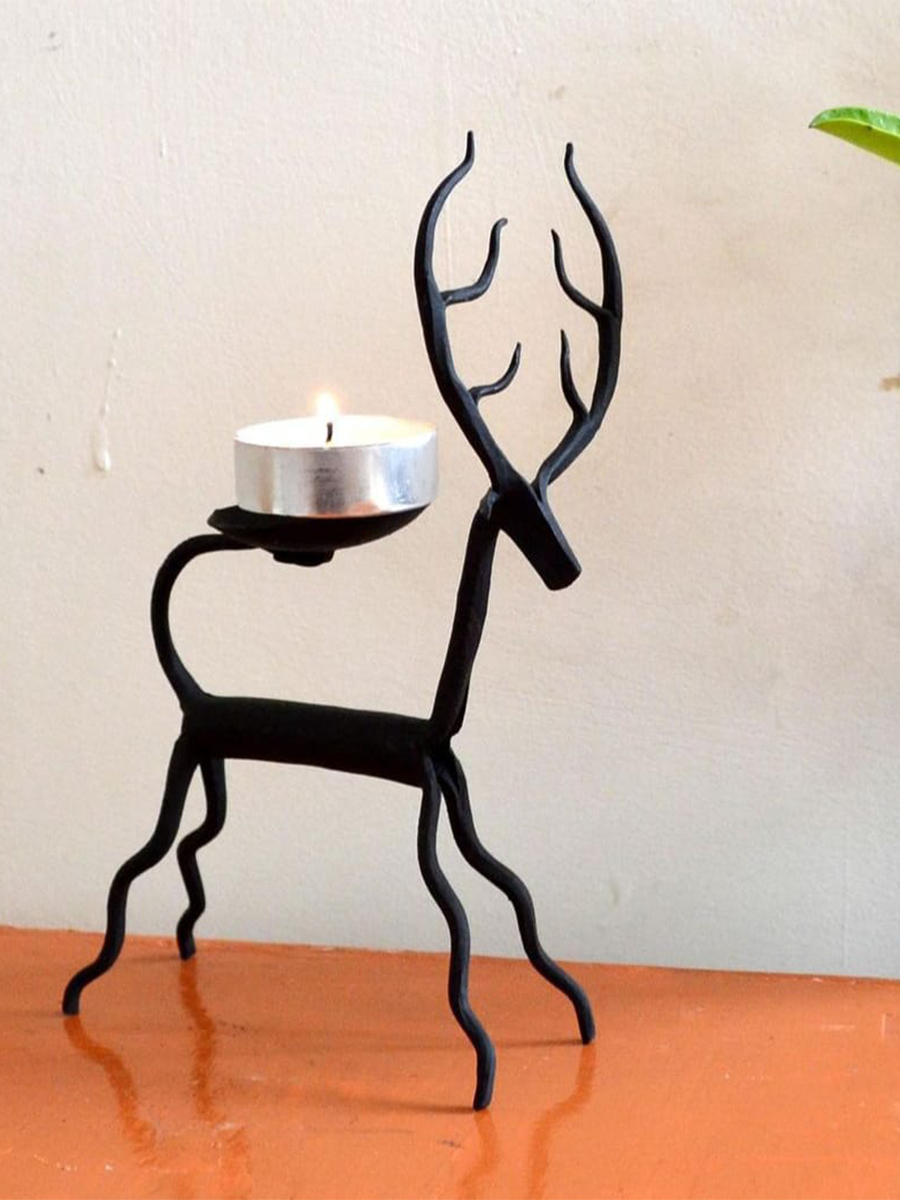 Deer candles in Bastar Iron Craft by Sameep Vishwakarma for Sale