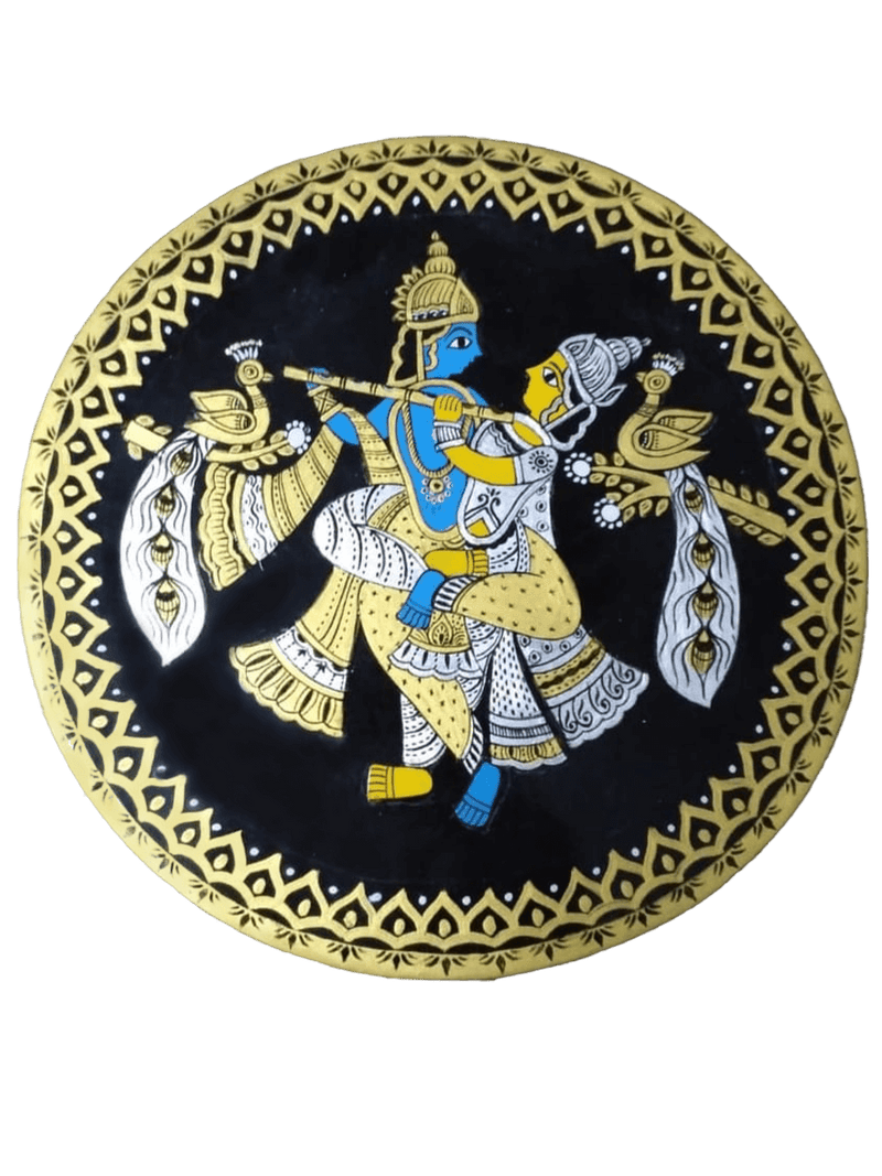 Buy Radha Krishna Tikuli round Wall Plates