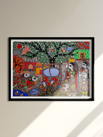 Daily life scenes of rural areas: Madhubani by Vibhuti Nath for Sale