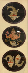  Matsya Avatar and Dancing Fish Mysore Painting by Hemalatha B