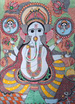 Buy Depiction of Lord Ganesha in Madhubani by Vibhuti Nath