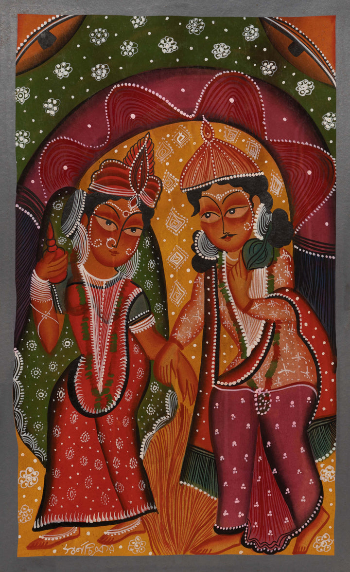 A Bengali wedding in Bengal Pattachitra by Swarna Chitrakar Thumbnail