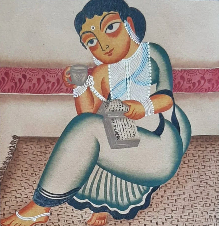 A Bibi in Kalighat Art by Bapi Chitrakar Thumbnail