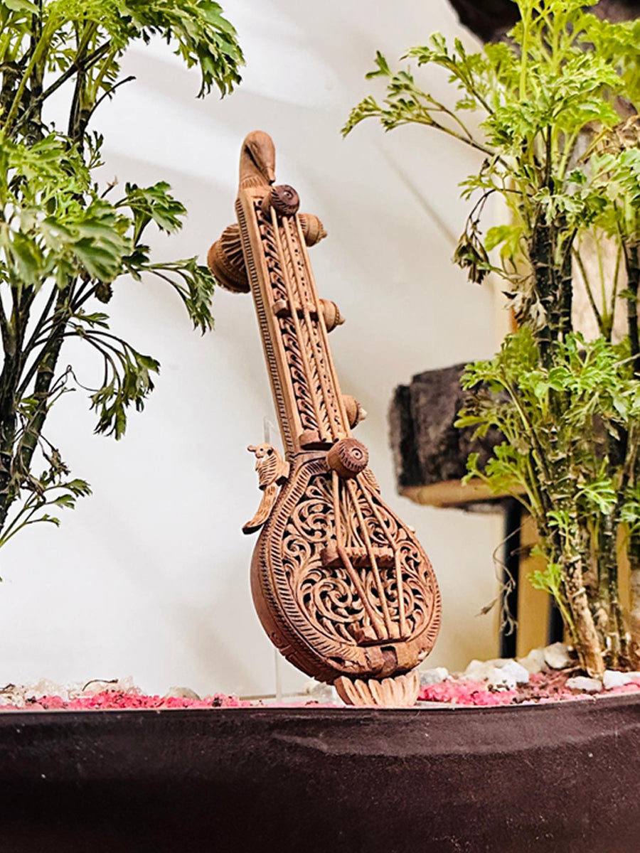 A Blessing of Lord Ganesha: Raw Sandalwood Veena by Om Prakash