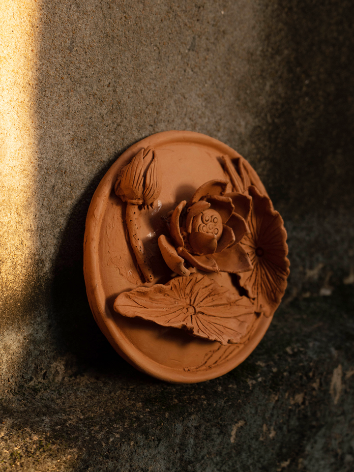 A Blooming Lotus: Terracotta Plate by Dolon Kundu Thumbnail