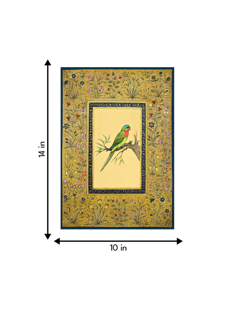 A Colorful Parrot in Miniature Painting for sale