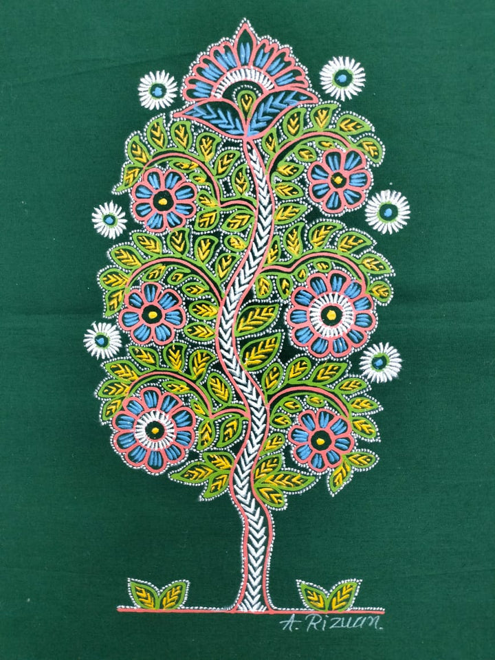 A Colorful Tree in Rogan art by Rizwan Khatri Thumbnail