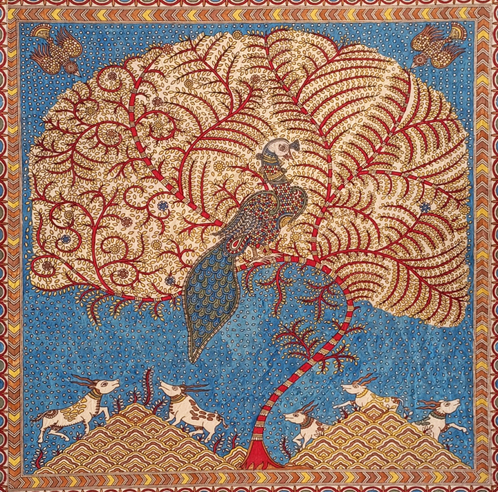 A Divine Peacock Mata Ni Pachedi By Dilip Chitara For Home Decor Thumbnail