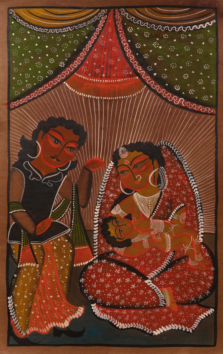 A Family's Embrace: Bengal Pattachitra by Swarna Chitrakar Thumbnail