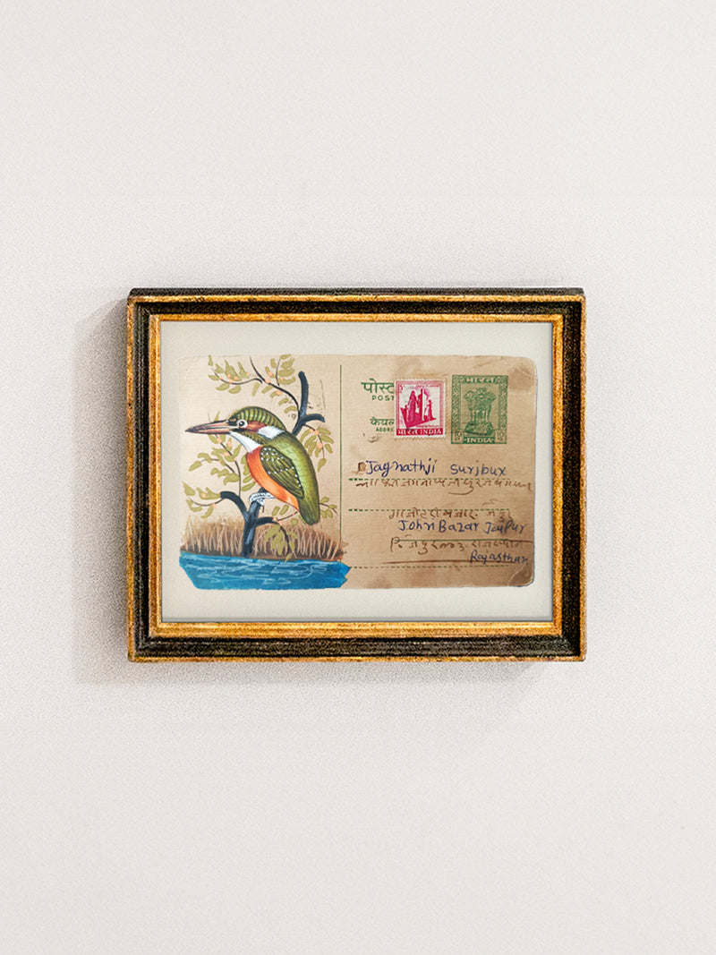A Flight of Beauty: Mughal Miniature Postcard Unveils Nature's Serenade by Mohan Prajapati for sale