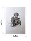 A Folk Musician in Miniature Painting  for sale
