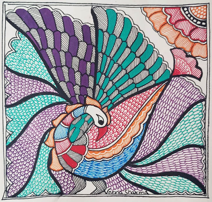 A Madhubani Ode to the Peacock by Priti Karn Thumbnail